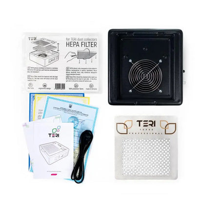 Extracteur de manucure de bureau Teri Turbo M noir (grille dorée)